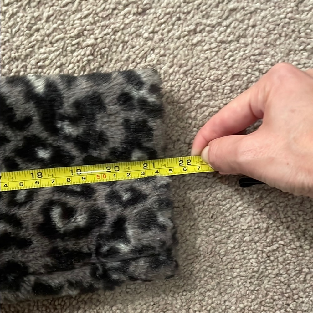 LOFT Gray Leopard Print Teddy Jacket - Picture 6 of 7
